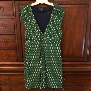 Kiara stretch green/blue/white dress